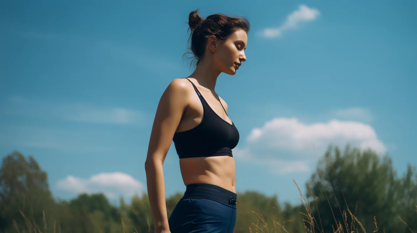 A woman in exercise gear outdoors