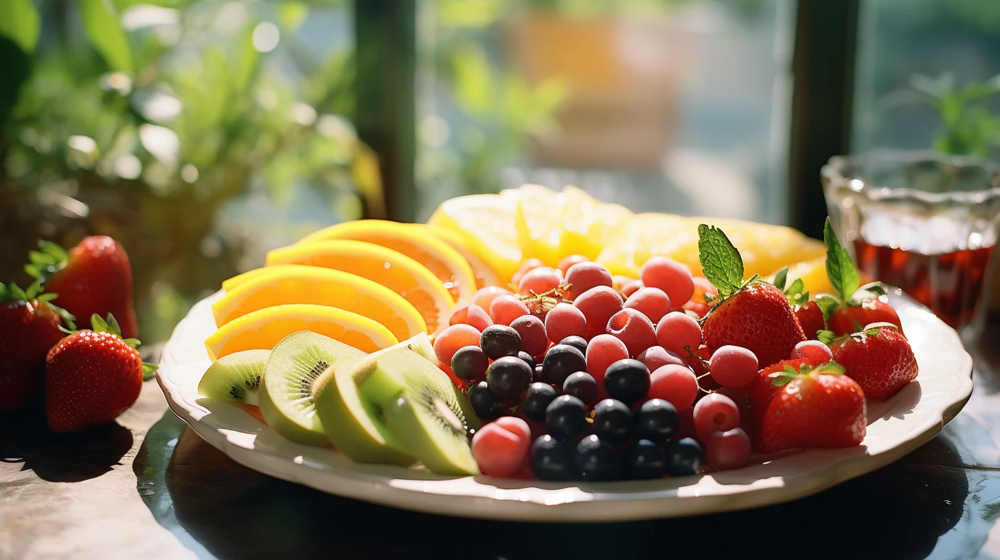A plateful of fruits