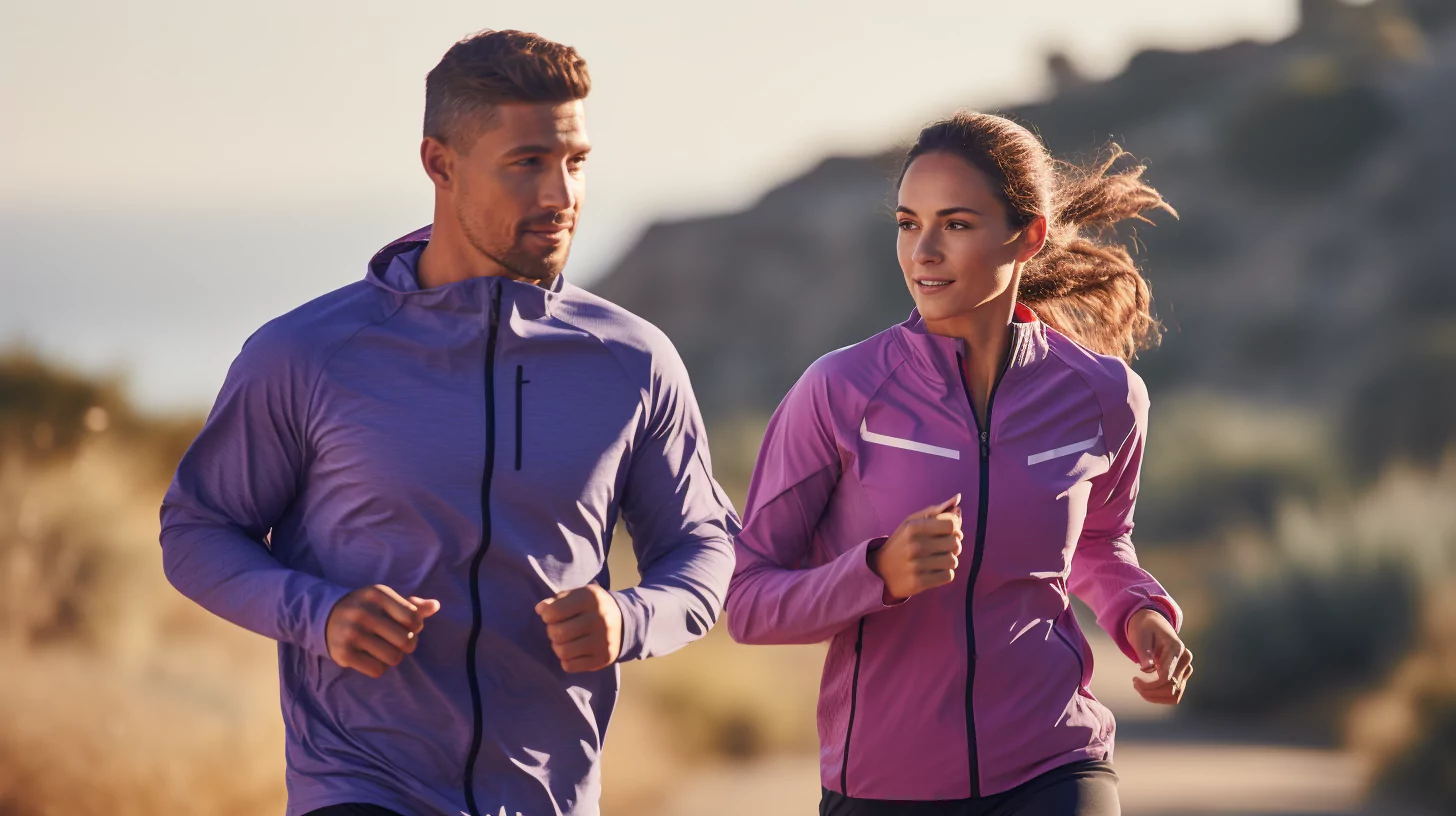 A man and a woman running and using their motor cortex