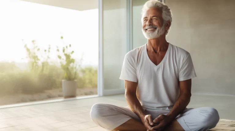 A man meditating to go through the personal transformation stages