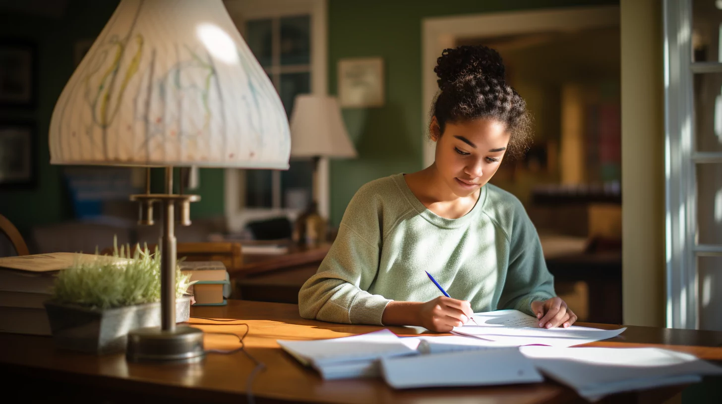 A teenager learning how to focus on homework