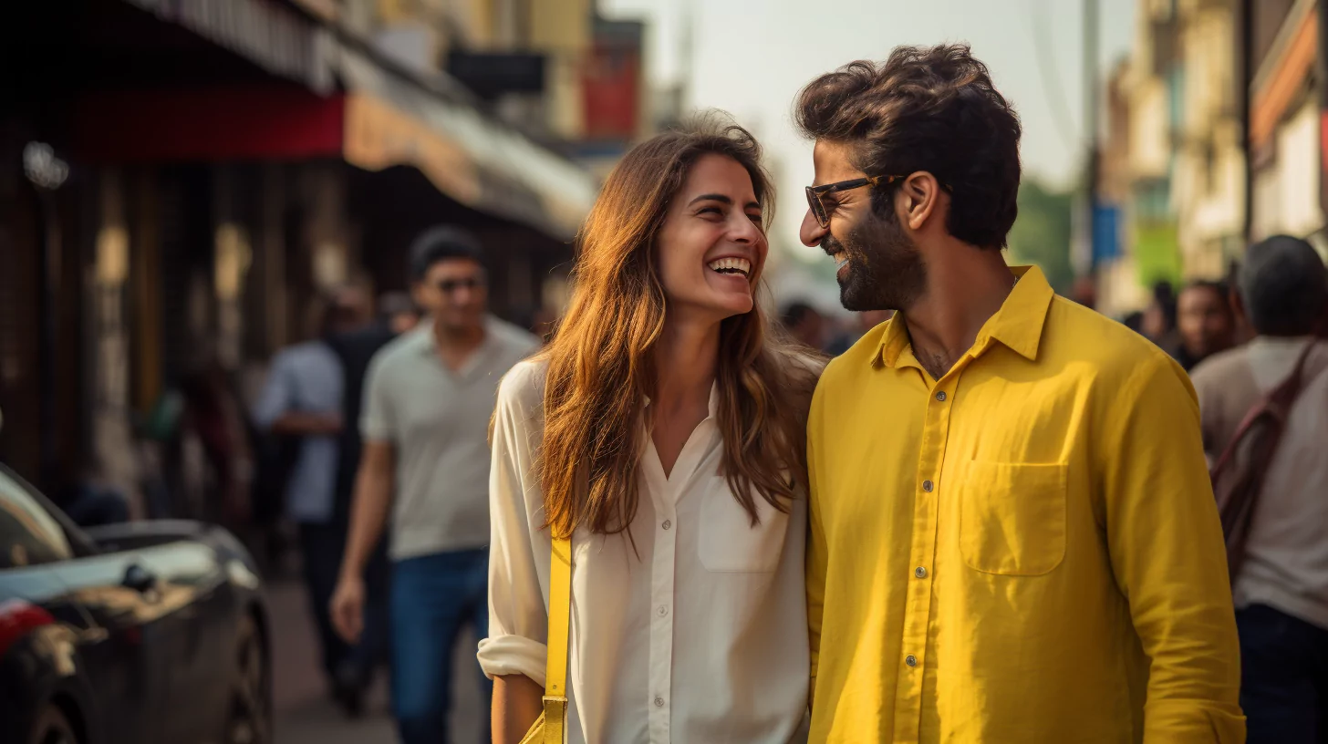 A couple walking together