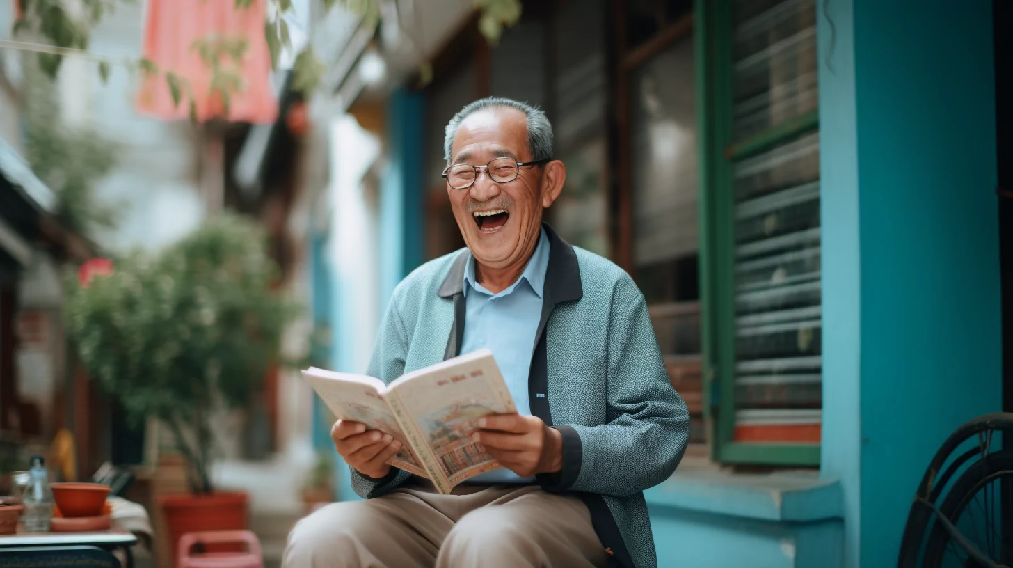 A man reading a book on the principle of life