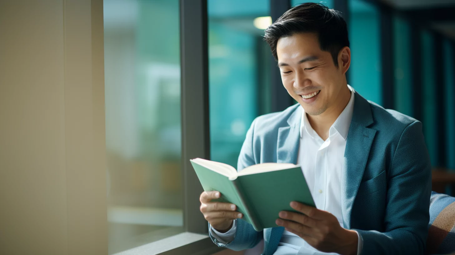 A man reading a book of poems about life