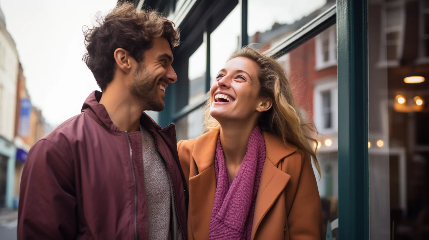 A couple laughing together with cognitive empathy