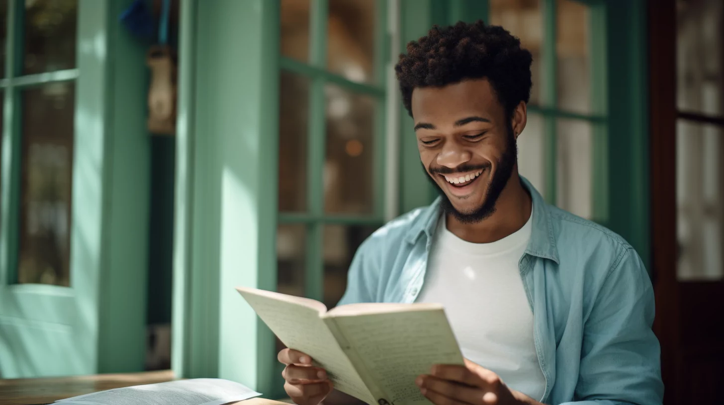 A man with the highest IQ possible reading a book