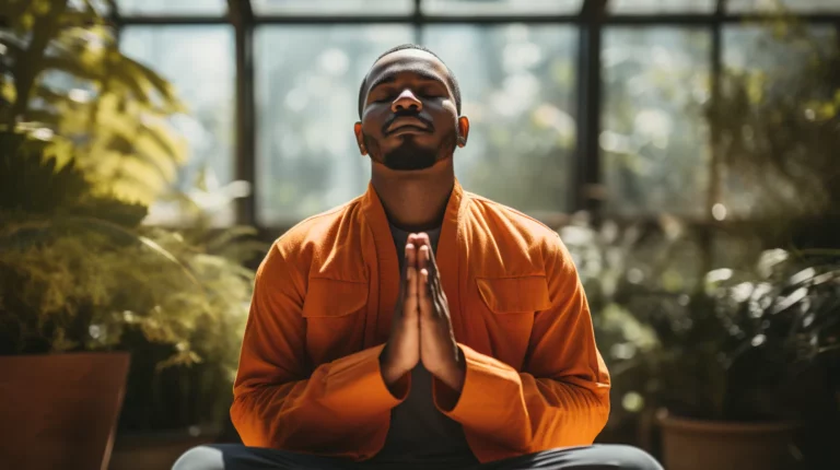 A man meditating to receive spiritual guidance