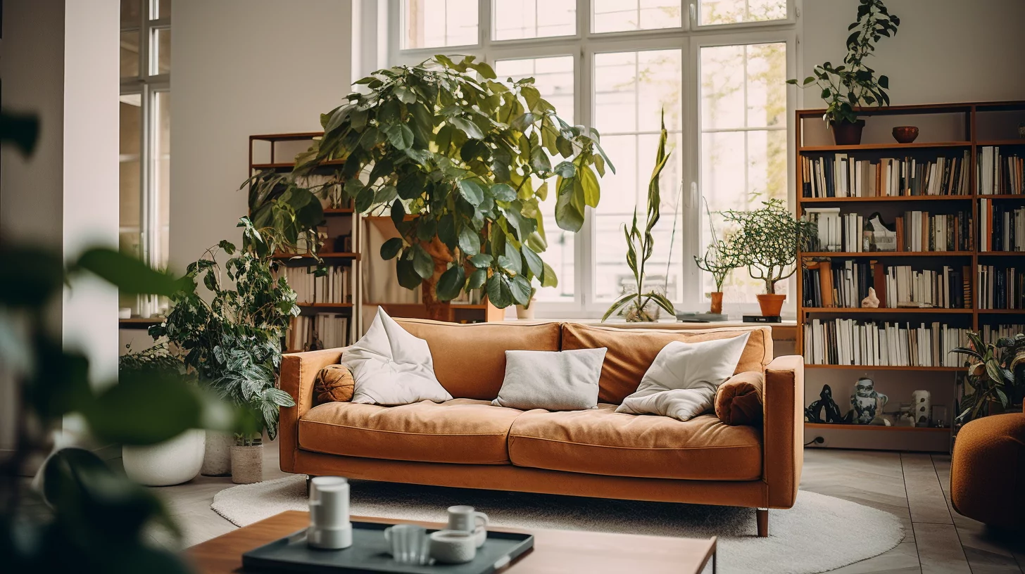 A living room using feng shui to remove negative energy