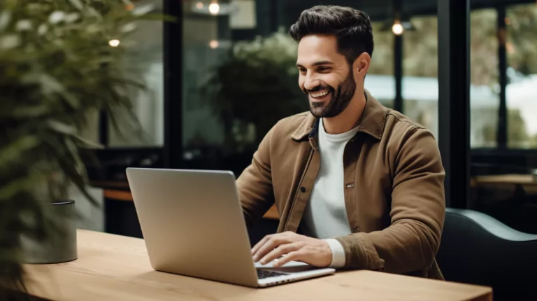 Man working on his social media presence