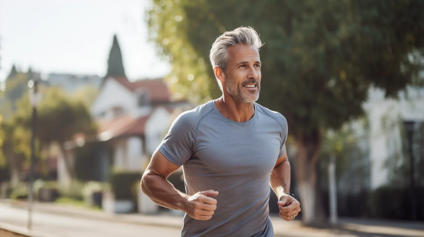 Fit man enjoying a morning run