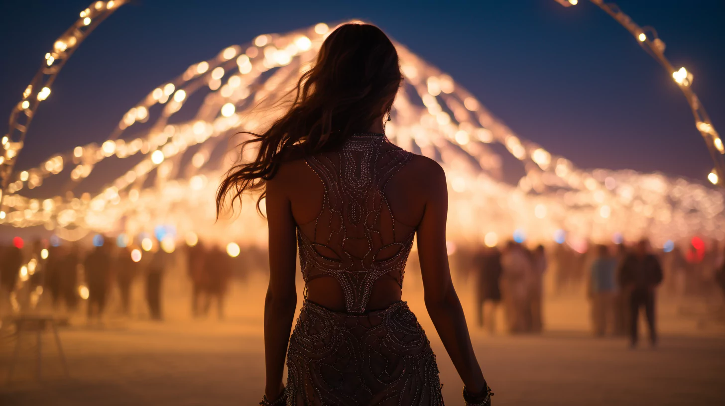 Woman at a night time event, experiencing the dark night of the soul