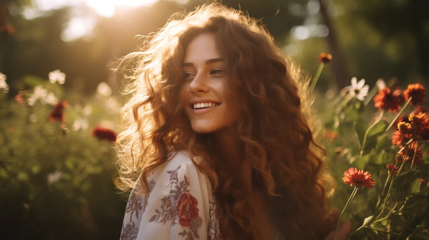 Young woman happy in nature