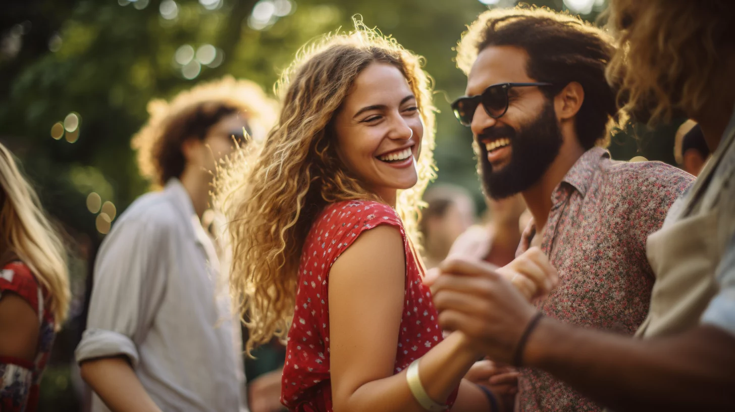 Group of friends dancing together as part of their love language