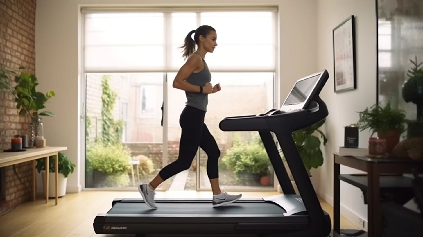 Woman doing a cardio workout on a treadmill