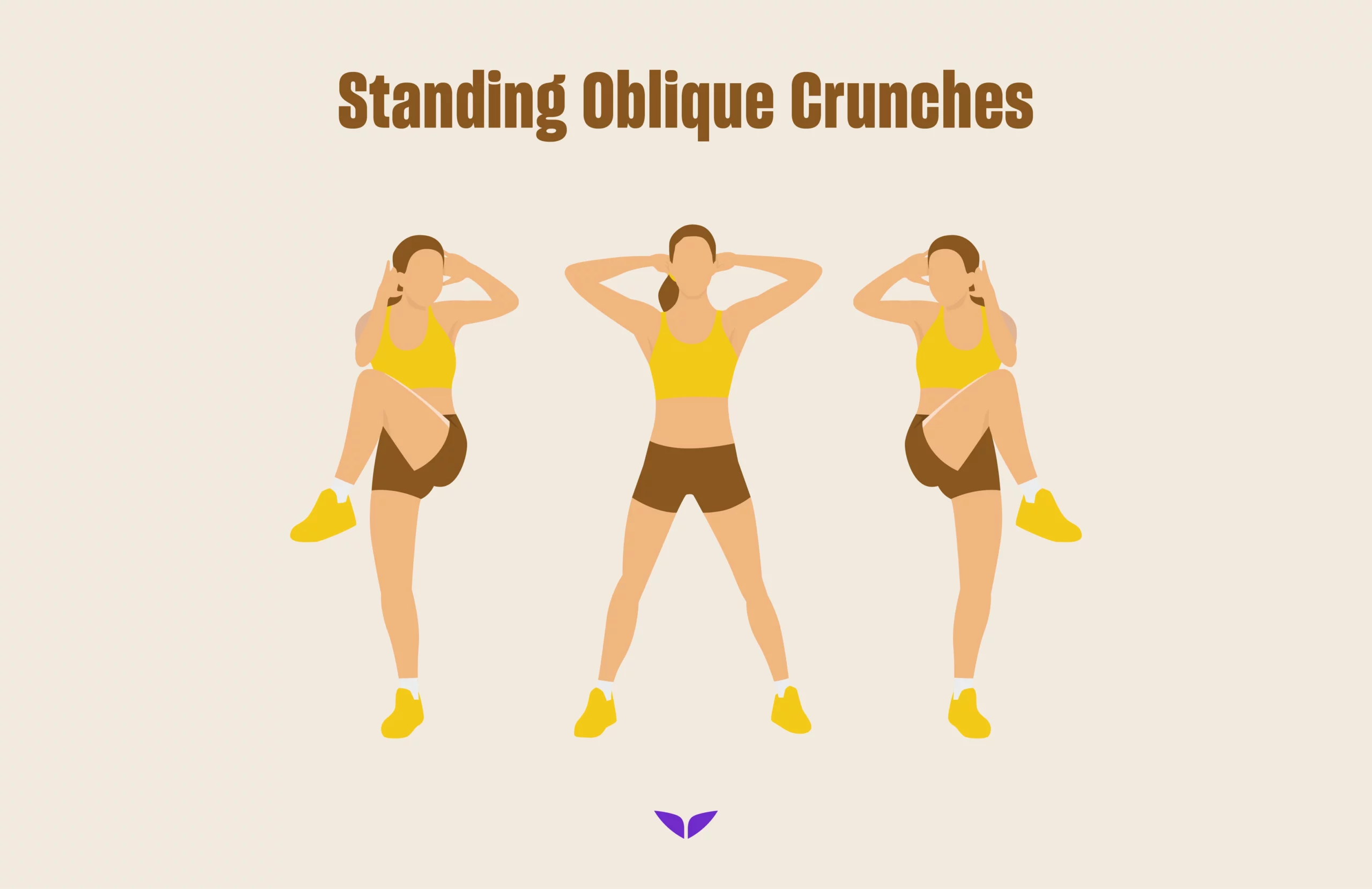 Standing oblique crunches, one of the top cardio workouts to try at home