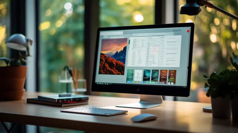 A computer with productivity tools on the screen