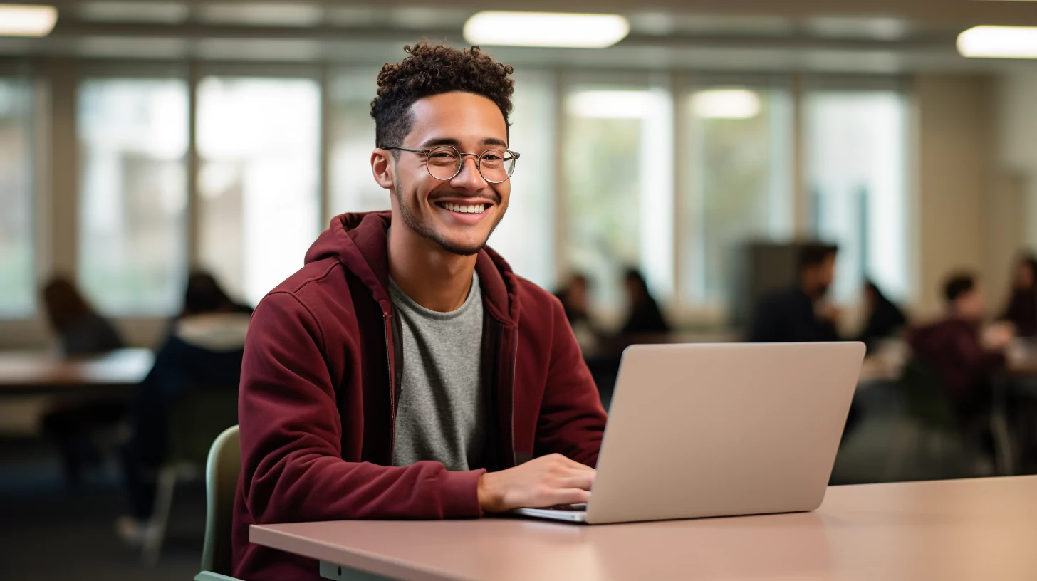 A student knowing how to take notes on a laptop