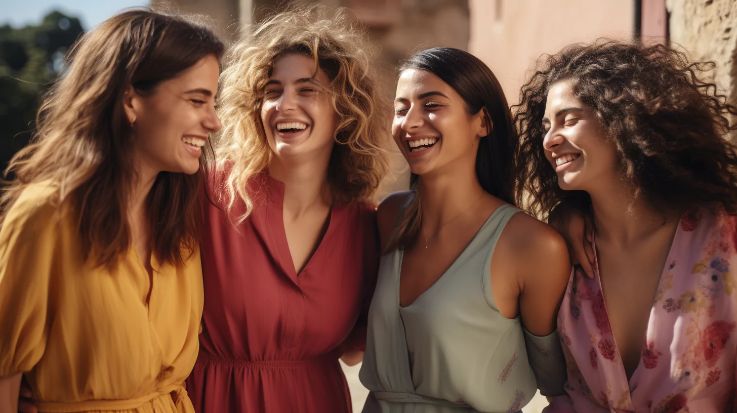 A group of women laughing together