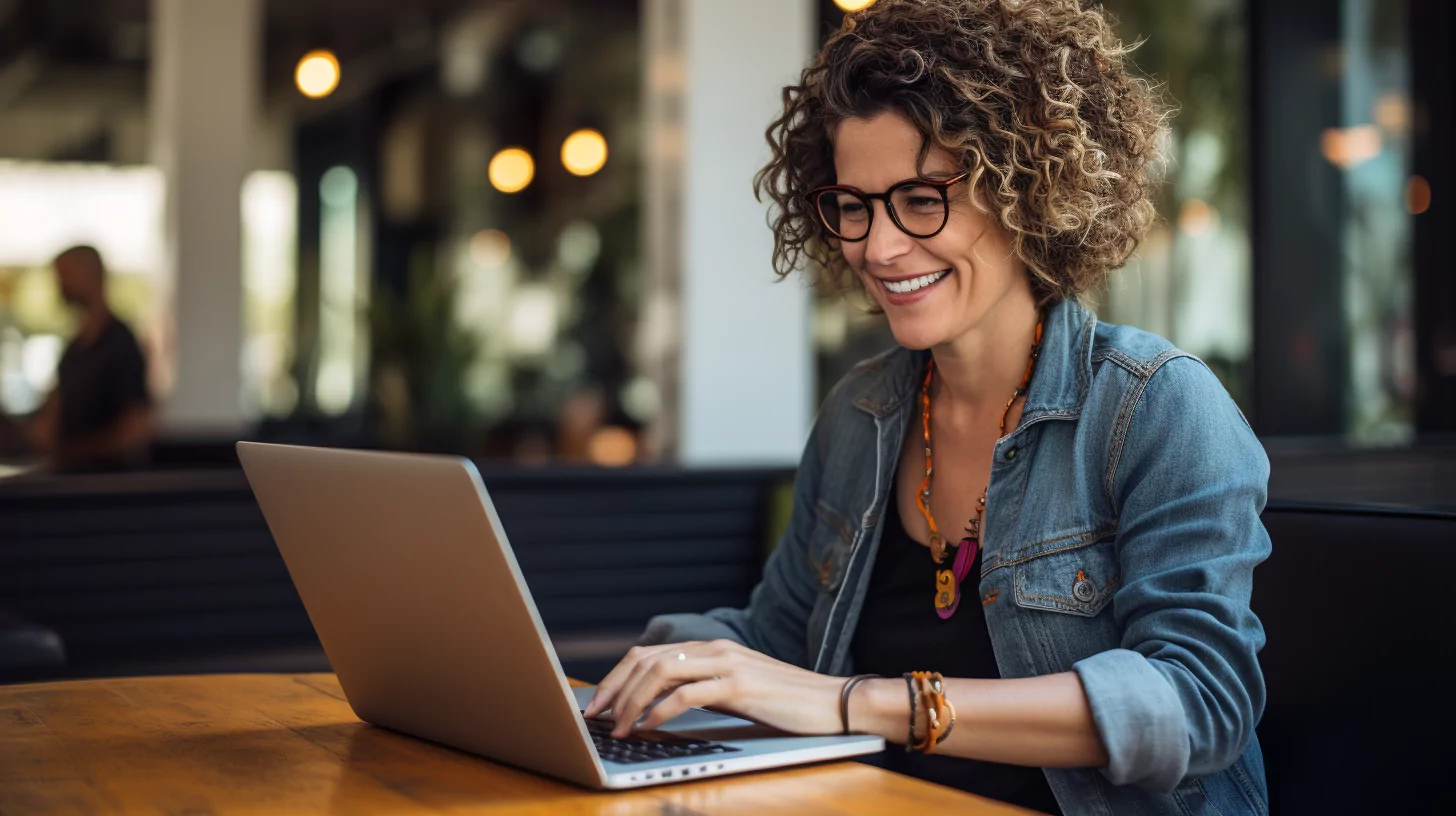 Woman working on her online brand.