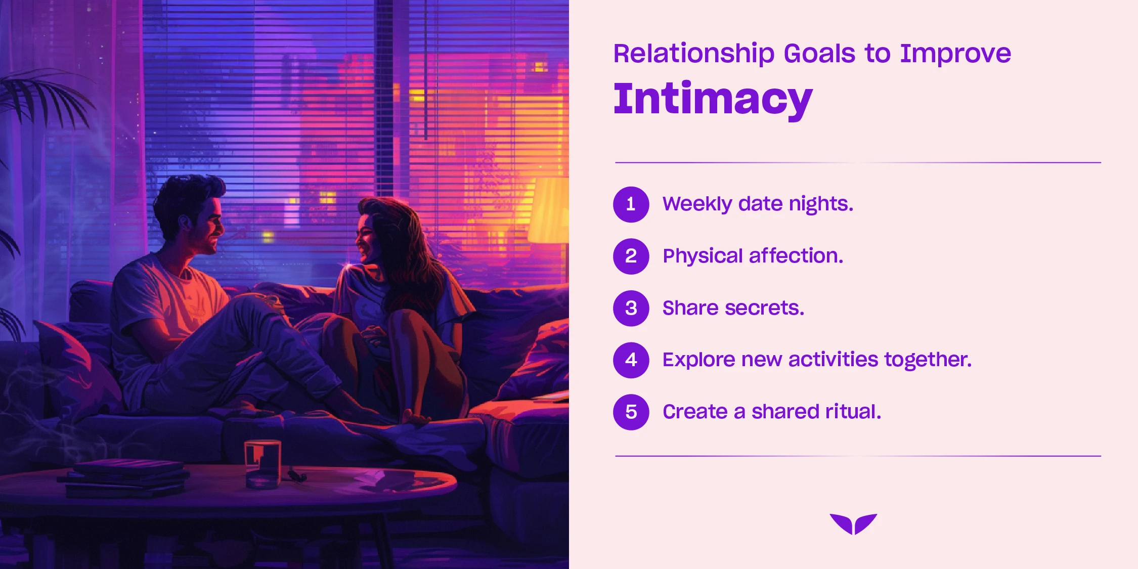 Relationship goals to improve intimacy