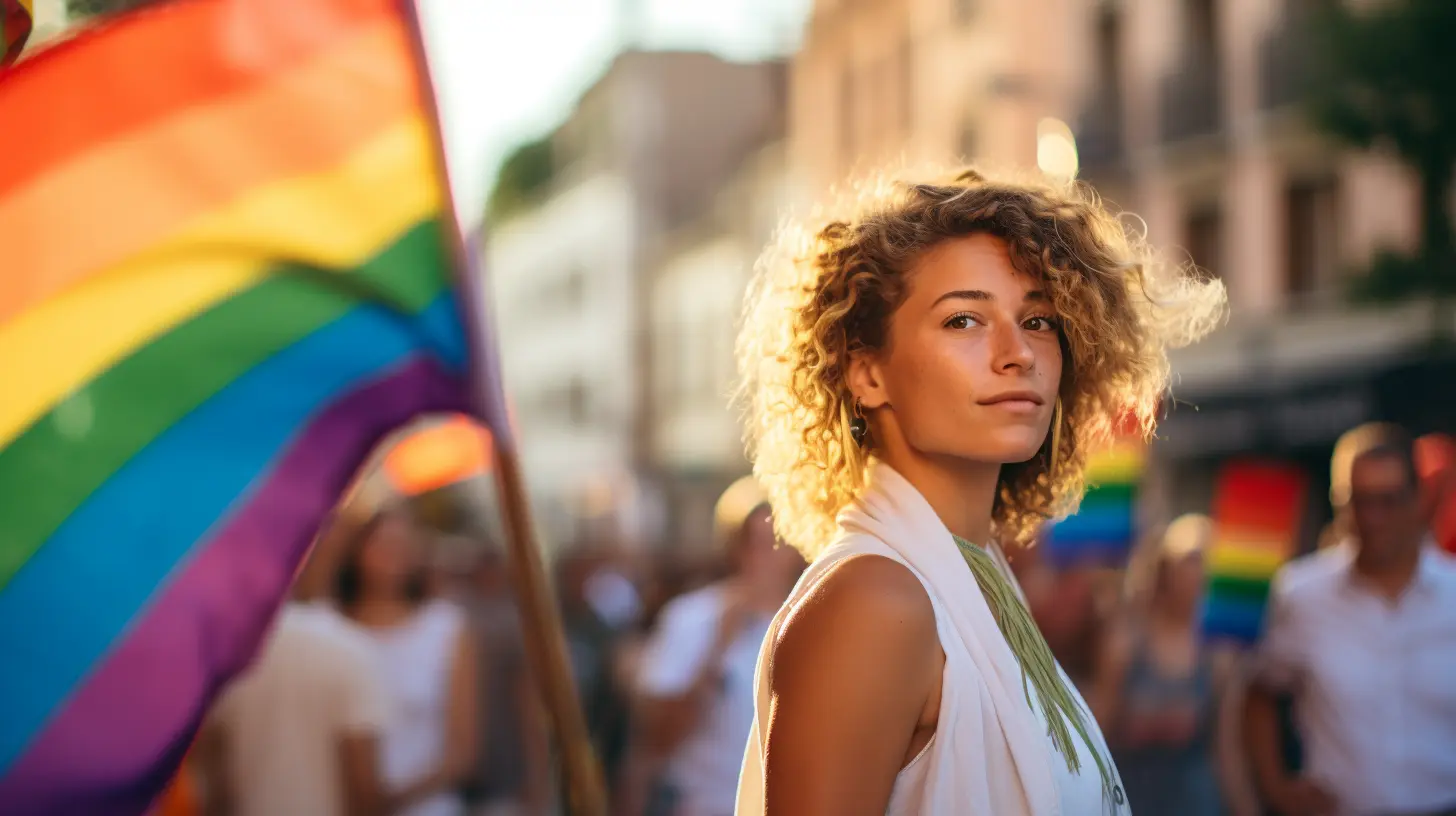 A woman at an LBGTQ+ parade