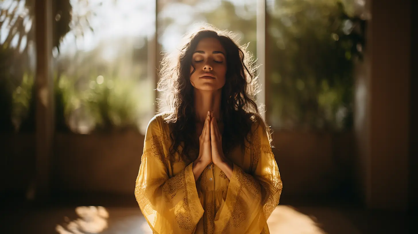 A high-vibration person meditating