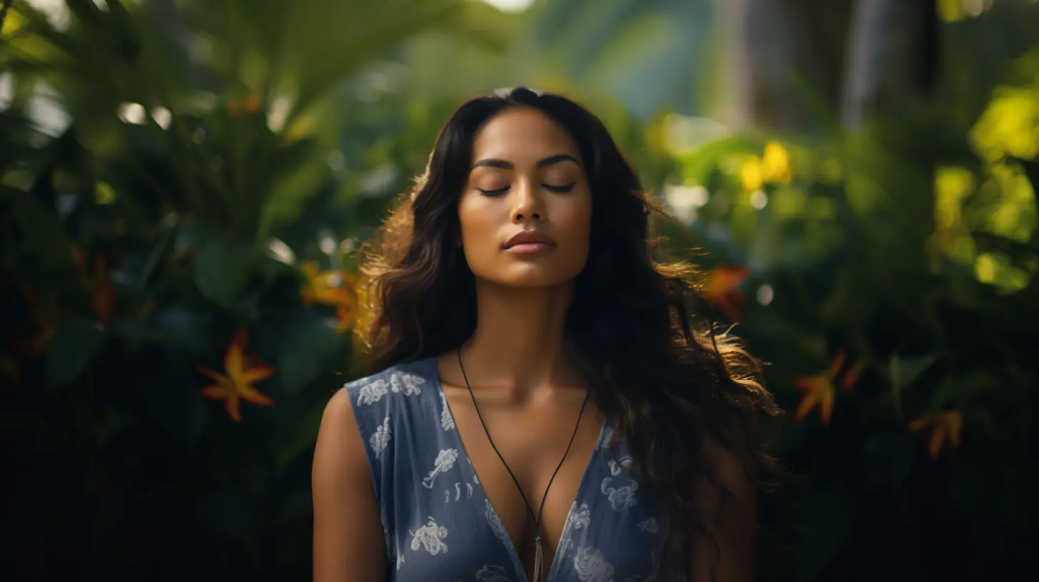 A woman doing the ho'oponopono prayer