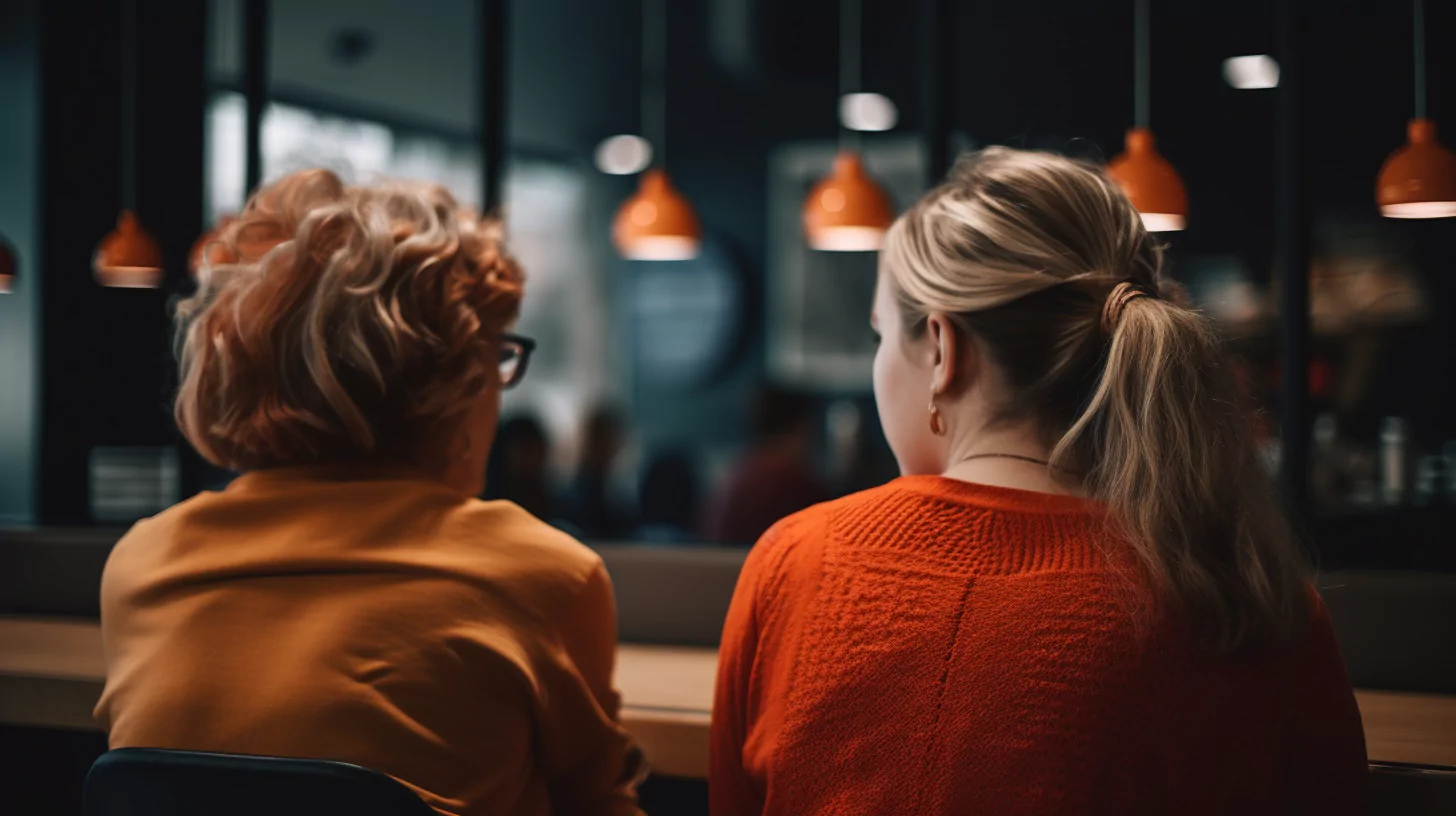 A mother and daughter sitting at a table