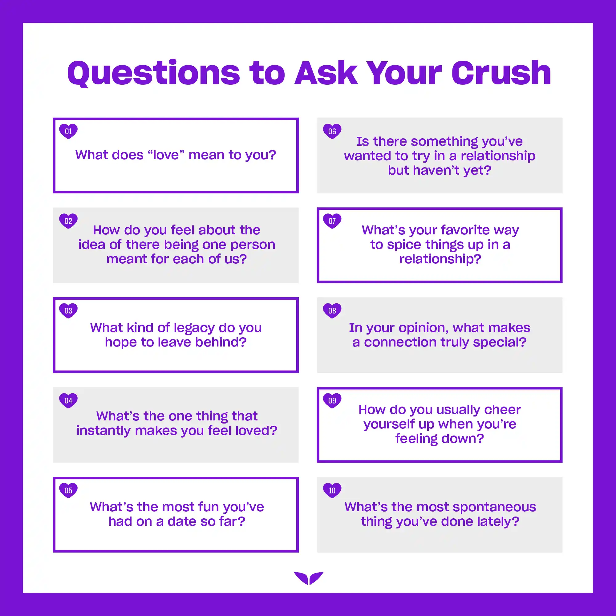 Questions to ask your crush