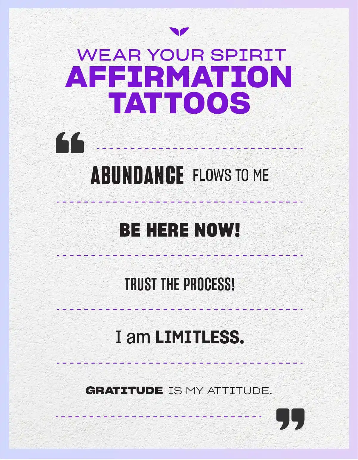 Affirmation tattoo ideas