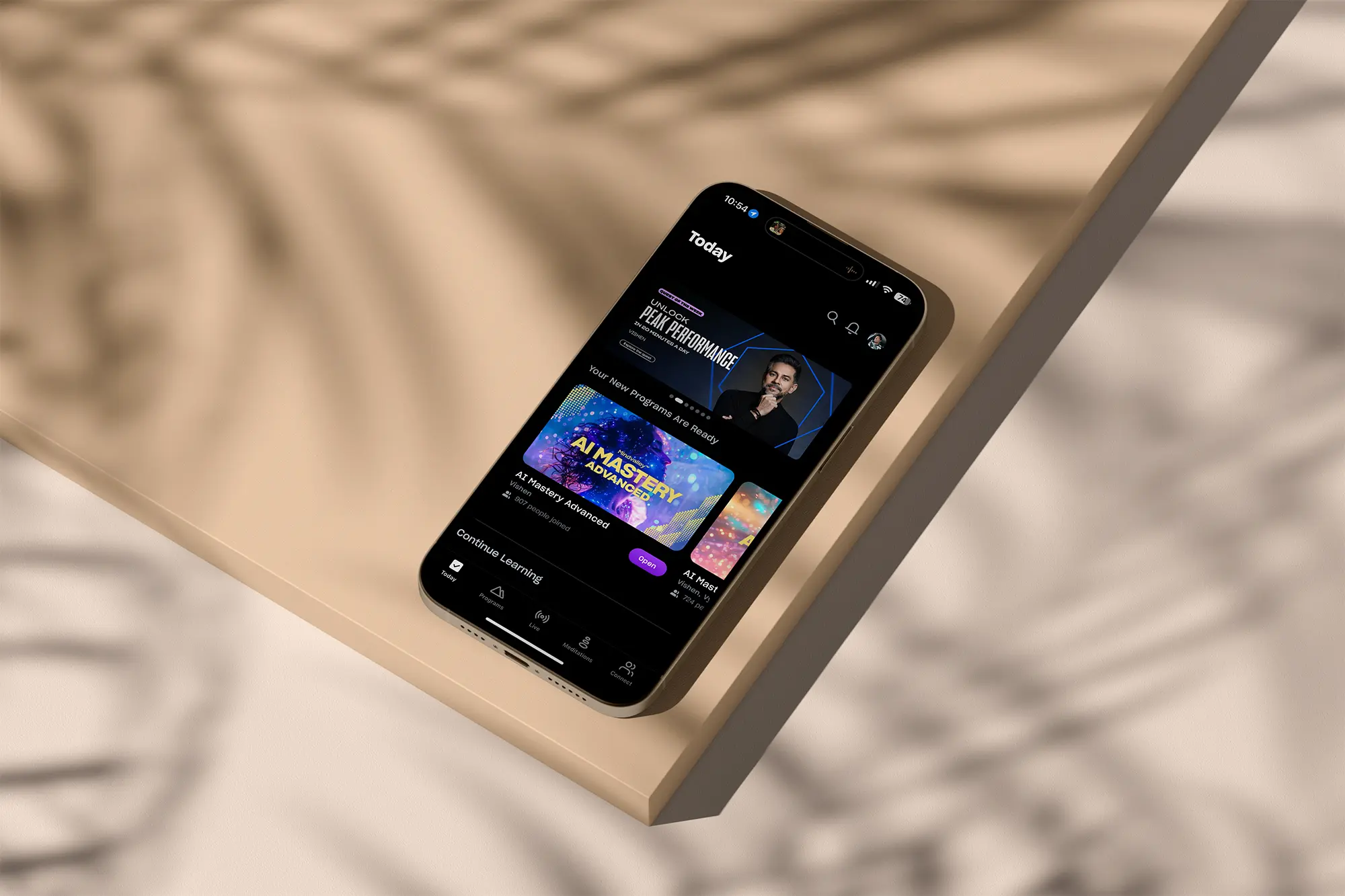 A phone with the Mindvalley app