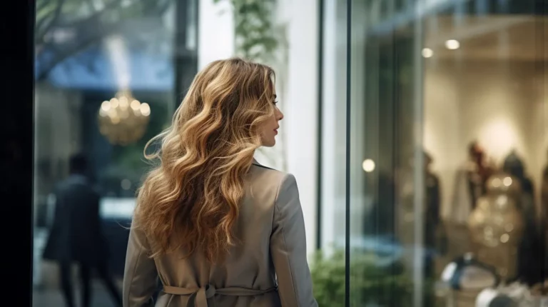 A woman looking into a shop window