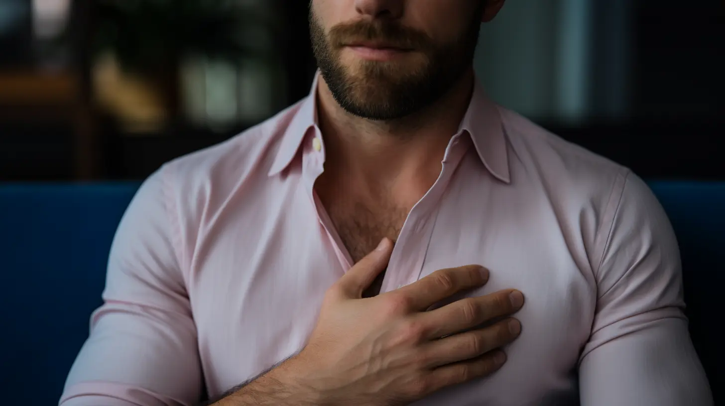 A man places his hand on his chest