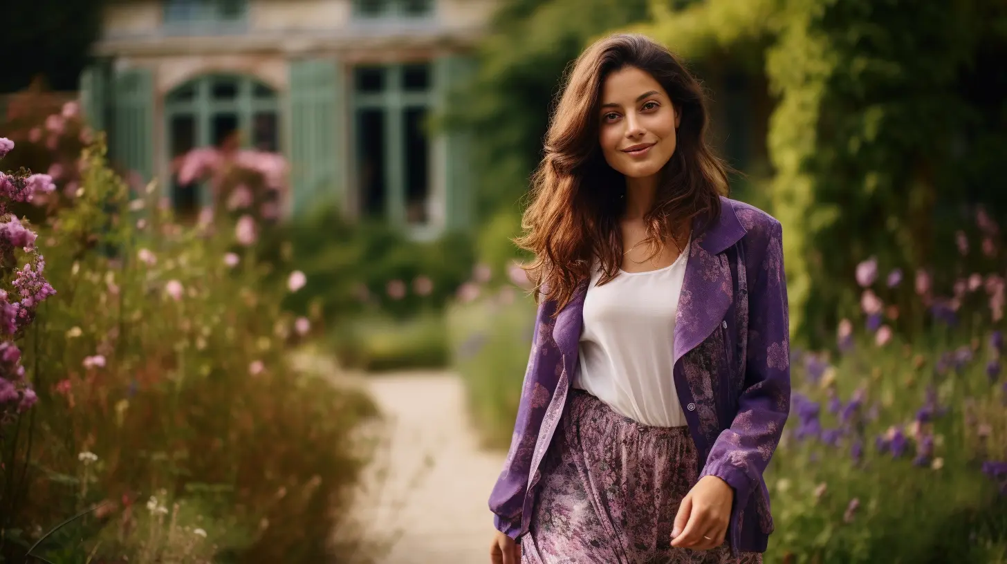 A woman walking through the garden