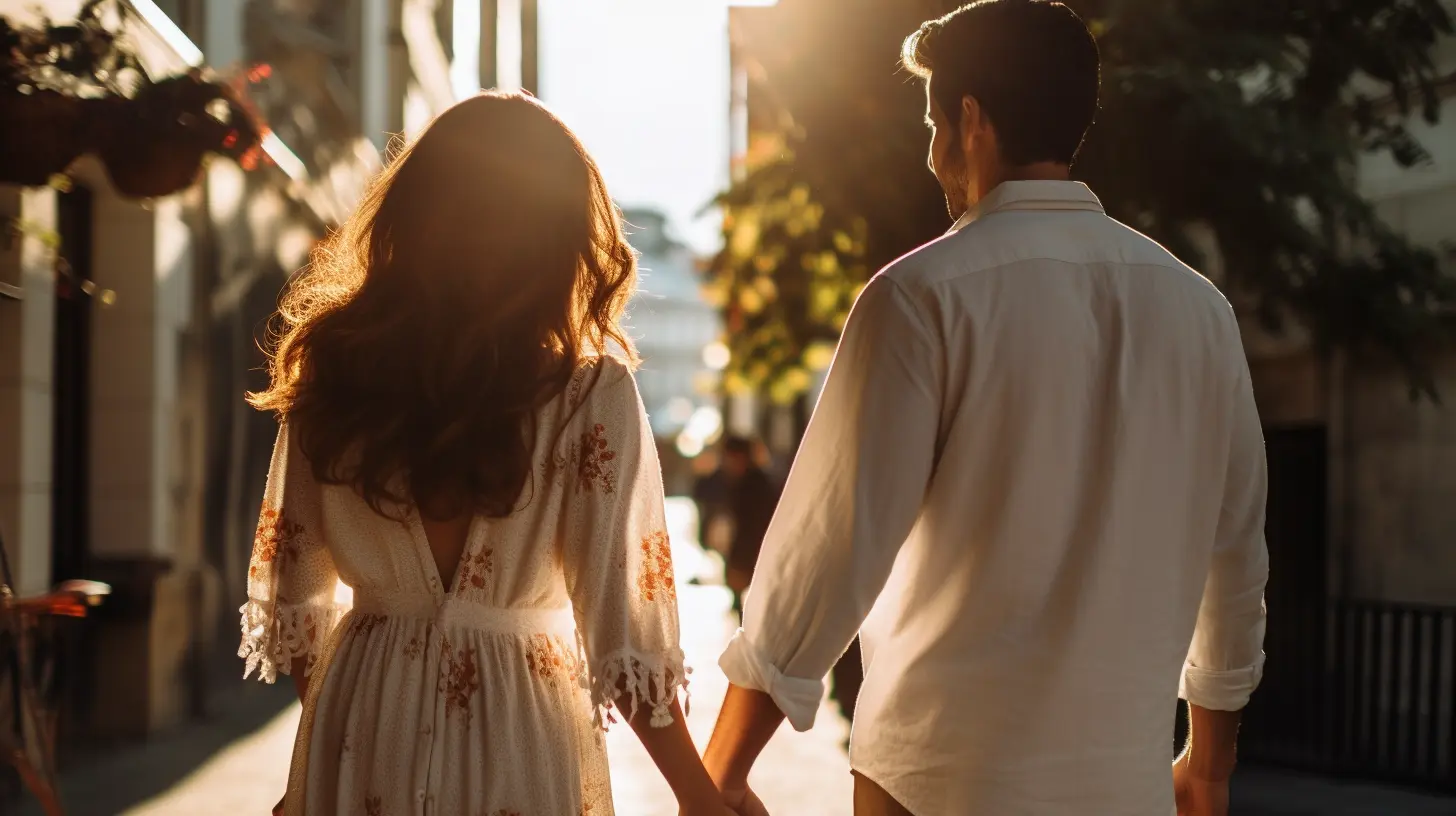 A couple holding hands
