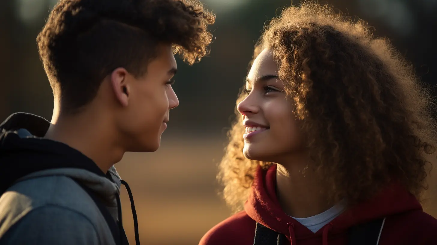 Teenagers looking at each other