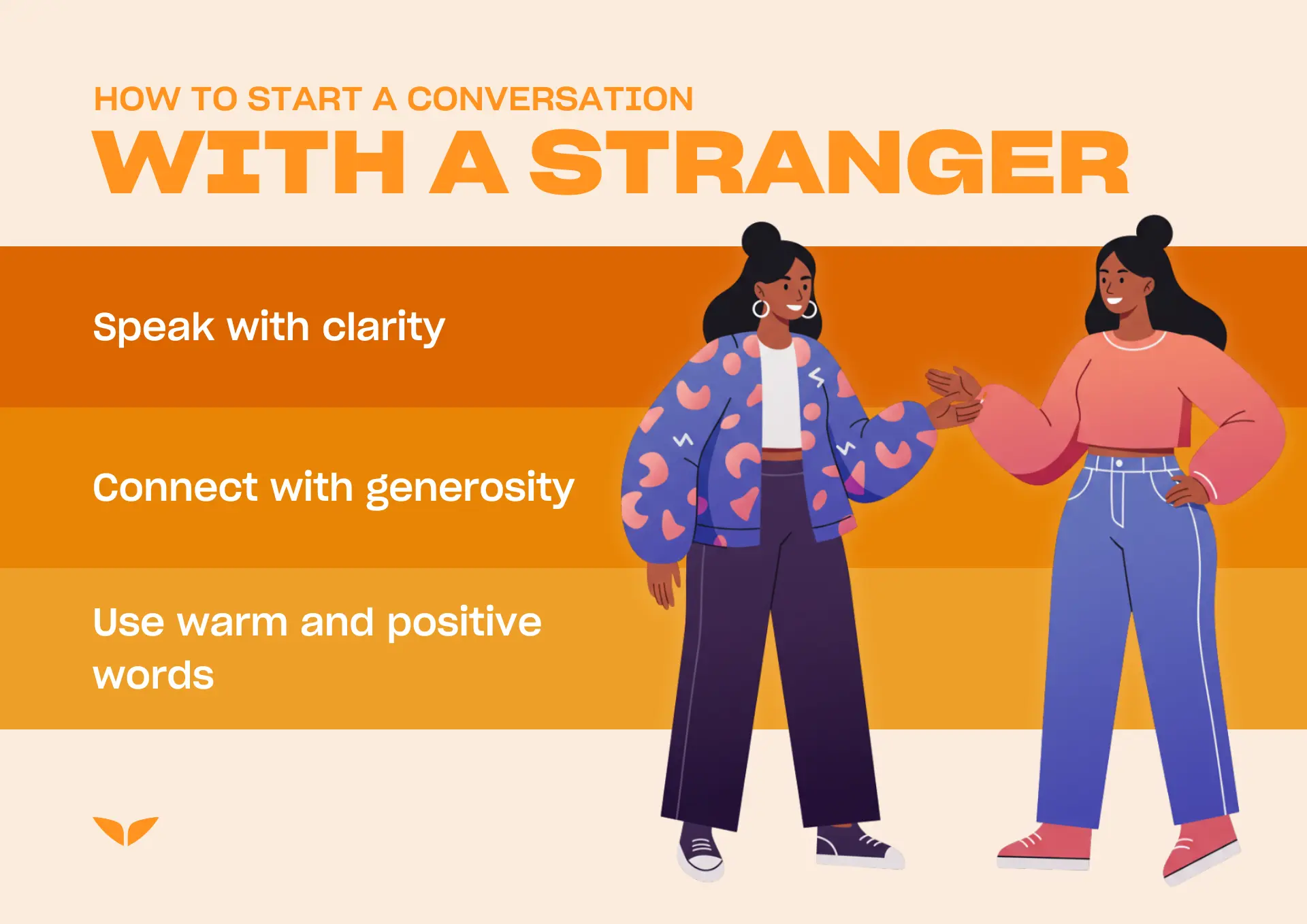 Graphic on how to start a conversation with a stranger