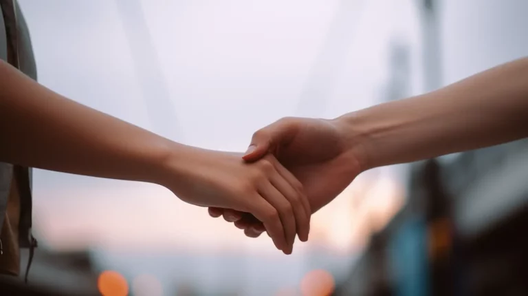 two hands reaching for each other showing unity