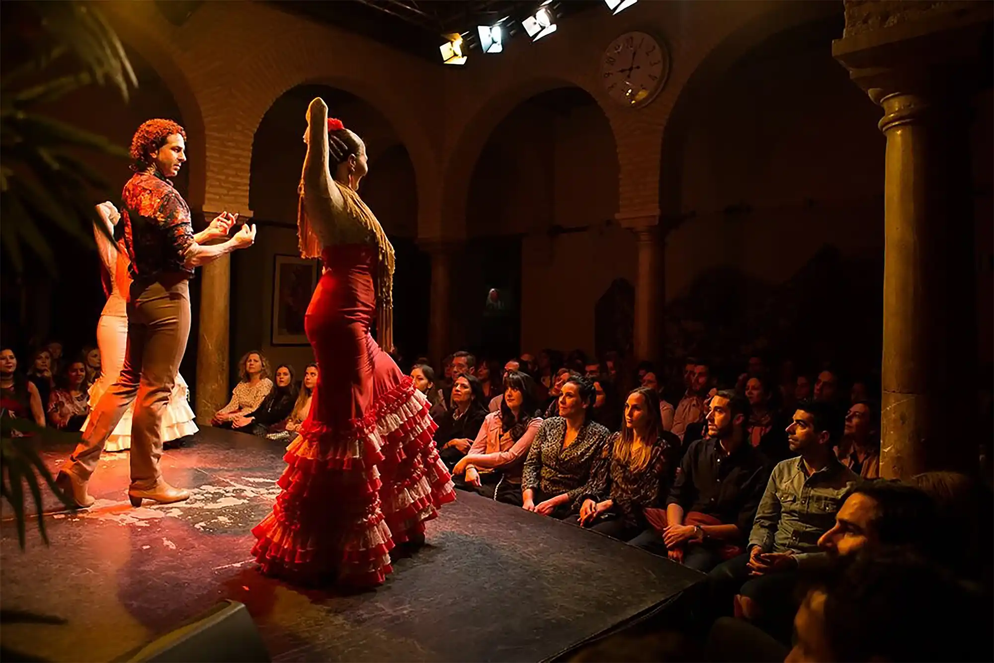 A flamenco dancer on stage