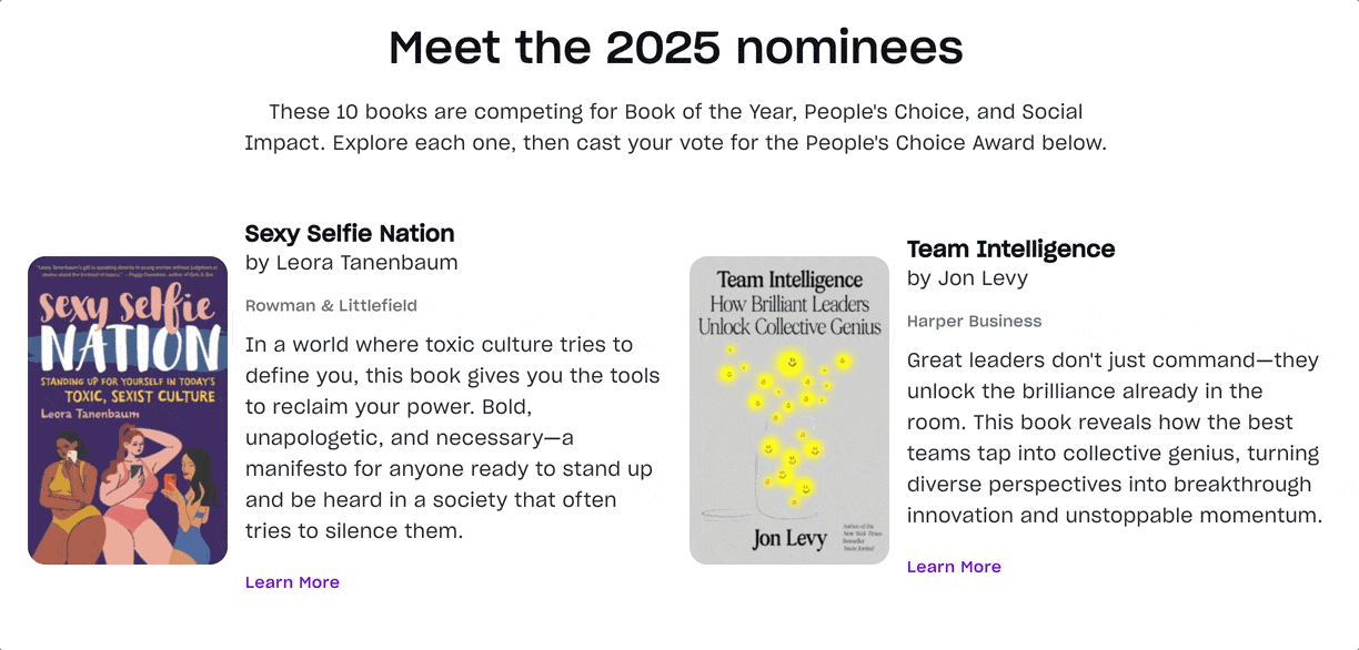 People's Choice Awards Mindvalley Book Club