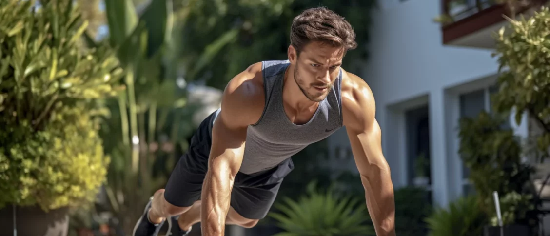 Isométrico de flexiones con pasos hacia los lados - Ejercicio nivel  principiante