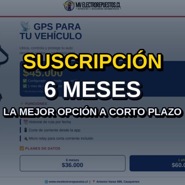 Suscripción sim para gps por 6 meses