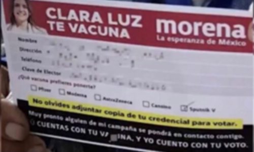 Volante de Morena alusivo a la vacunación