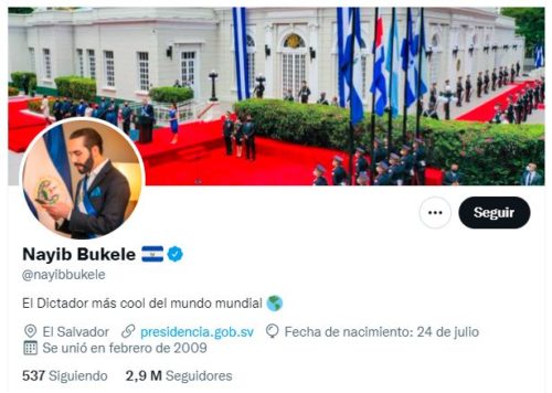 Cuenta de Twitter de Nayib Bukele