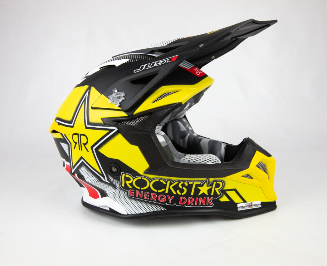 JUST1 J39 Rockstar Energy Drink Motocross Helmet - Size Small - NEW