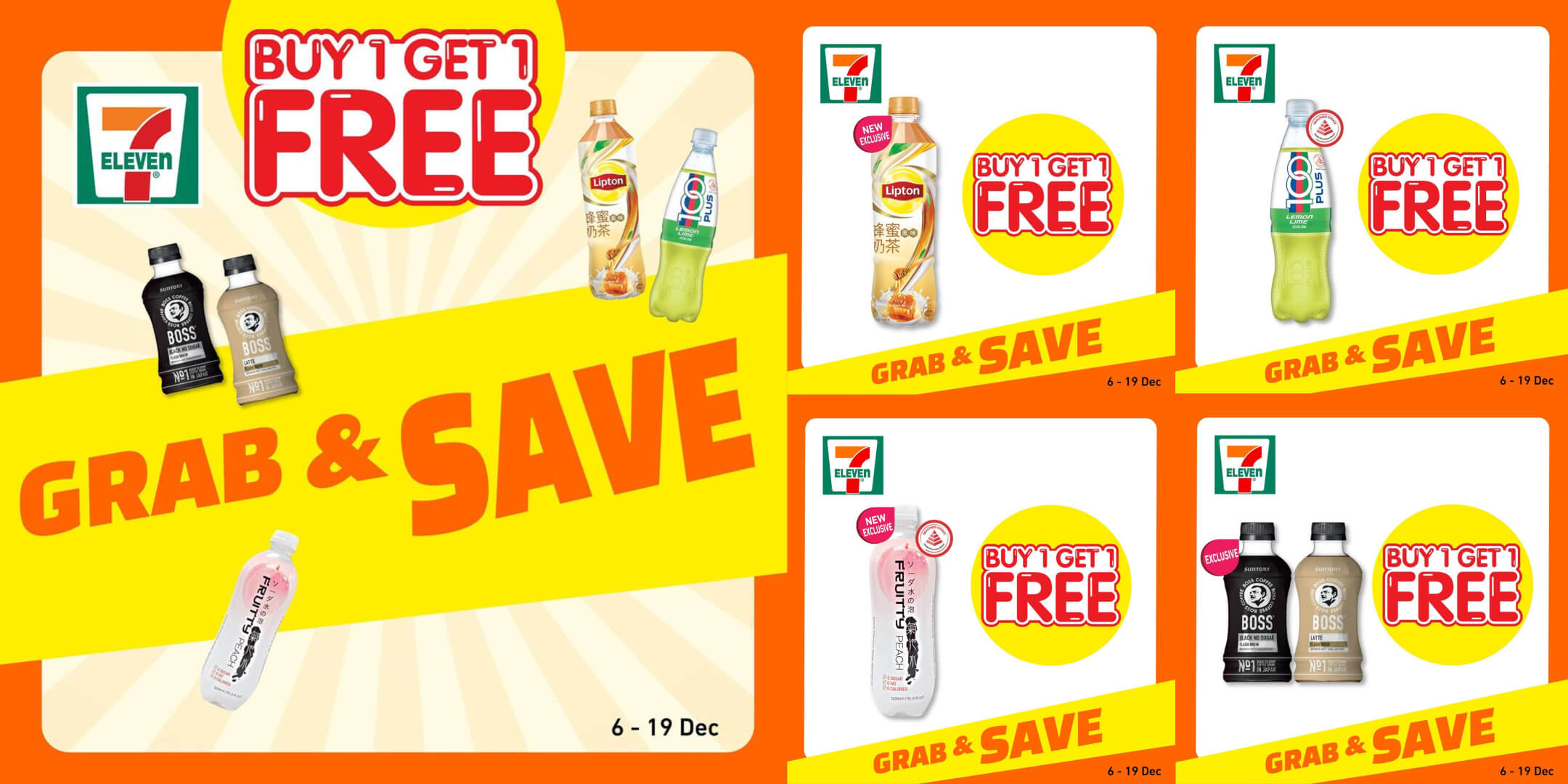 7-Eleven,BUY 1 GET 1 FREE on your favourite beverages