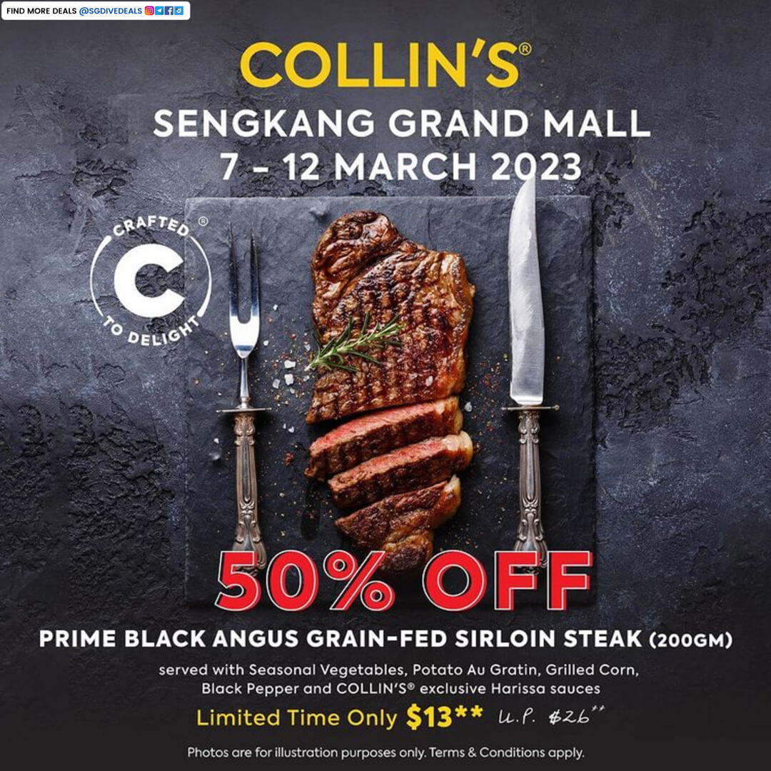 COLLIN'S®,50% off Prime Sirloin Steak
