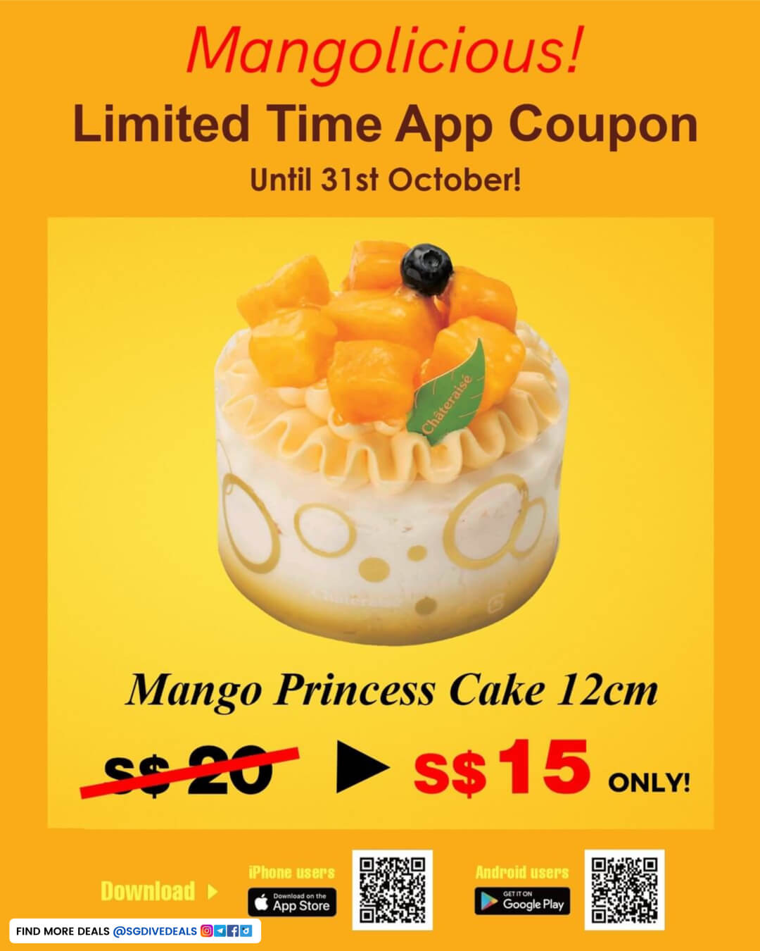 Chateraise,Get 25% off from our Mango Princess Cake