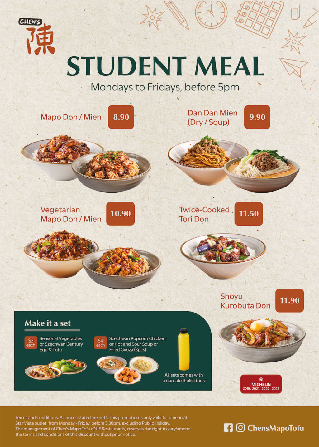 Chen's Mapo Tofu,Student Meal from $8.90