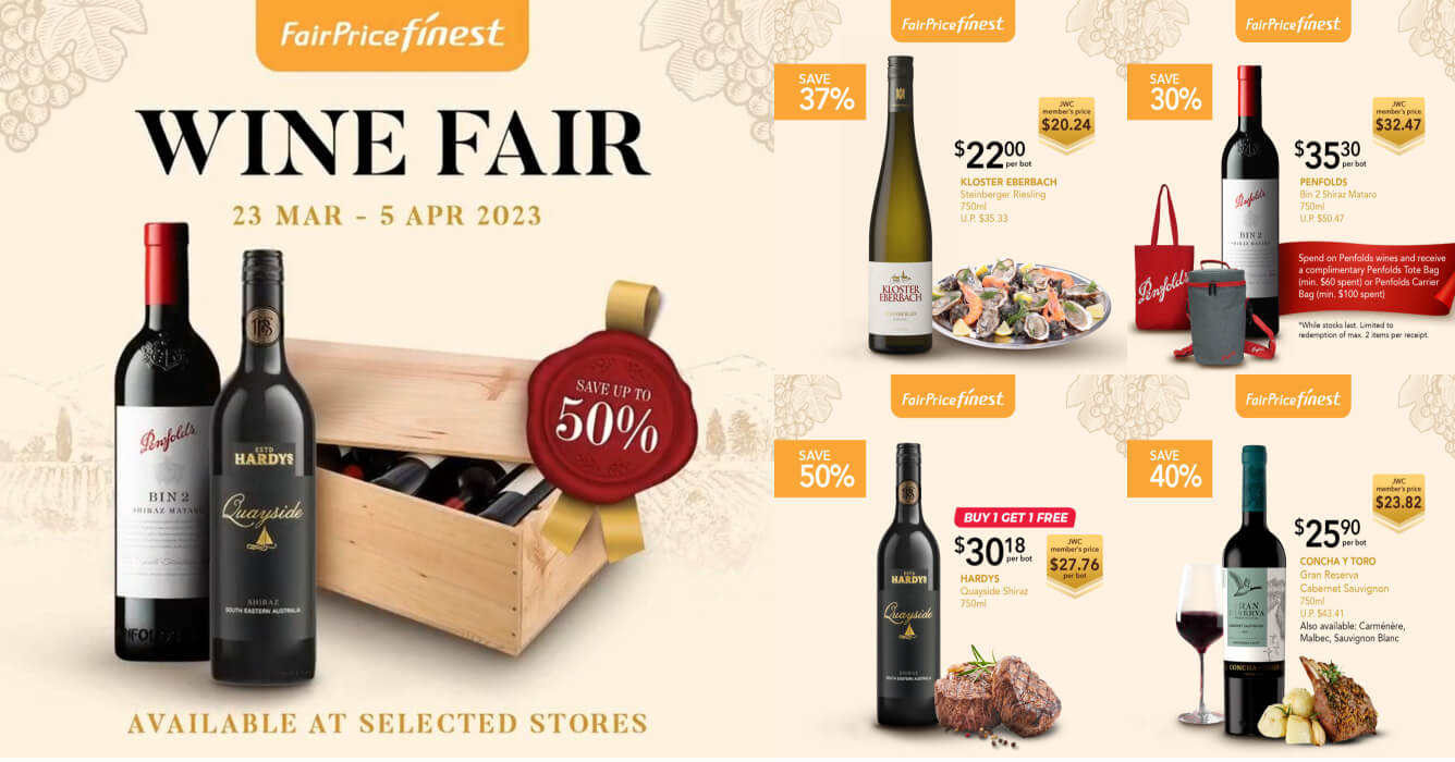 FairPrice Finest,Up to 50% off selected wine